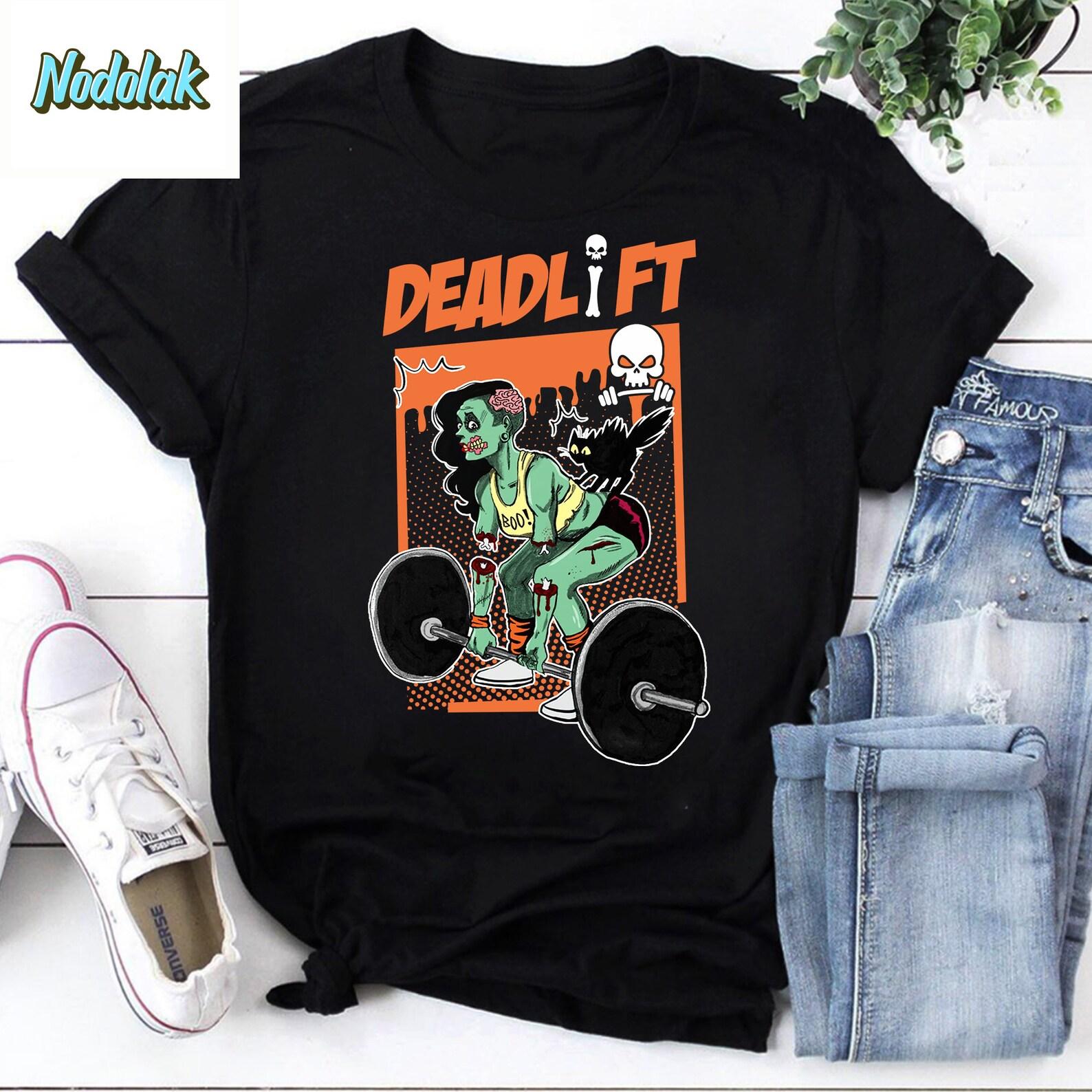 Deadlift Funny Zombie Lifting Weights for Halloween Vintage T-Shirt, Lifting Zombies Shirt, Deadlift Zombie Shirt, Funny Zombie Halloween 2XL