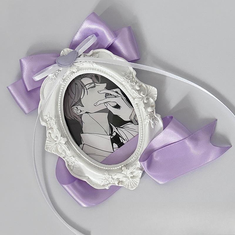Vintage Photo Frame Card Holder with Cute Bow Knot 3 Inch Kpop Idol Photocard Sleeves Kawaii Card Binder European Style 2025 New