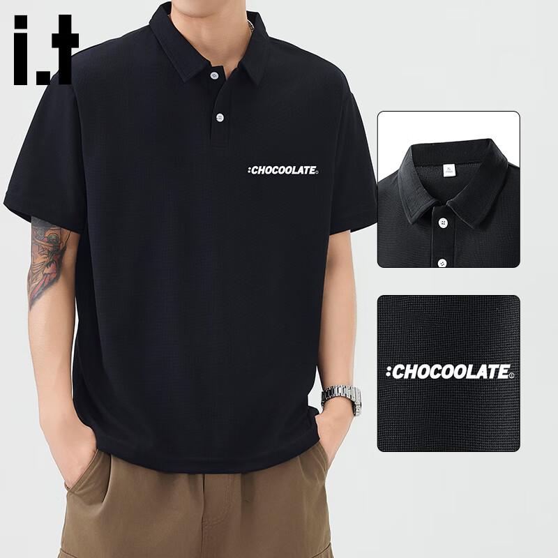 :CHOCOOLATE Men s Breathable Plus Size Polo T-Shirt 3XL