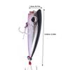 Artificial Fishing Hard Bait Treble Hook Floating Popper Fishing Lures Accessory (Silver+black)