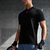 Li Ning Fitness Series Solid Color Casual Durable Short Sleeve Polo Shirt Men Tops Black APLU117-1