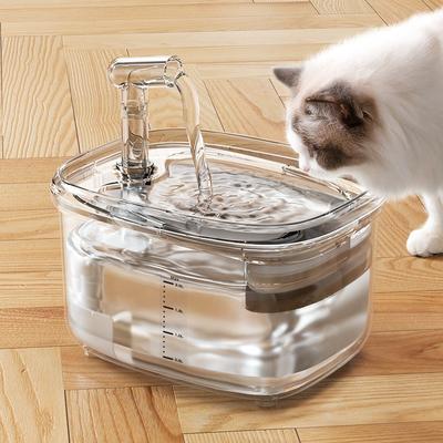 Distributore d'acqua per gatti domestici, Abbeveratoio per gatti ad alta capacità con spina, Distributore d'acqua per gatti con filtrazione a circolazione automatica