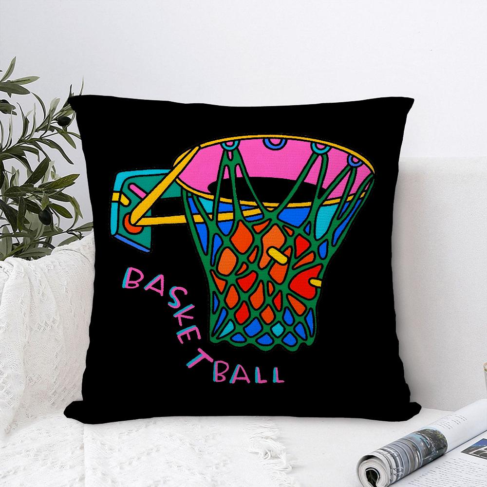 Ball sports doodles Pillow Case Plush Fabric Soft  Pillowcase Double Sided Print Cushion Cover Household Gifts