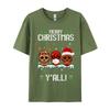 Merry Christmas Yall Sugar Skull Christmas Family Pajamas TShirt Cotton Tops Tees Fitted Unisex Tshirts Casual Fitness Tight