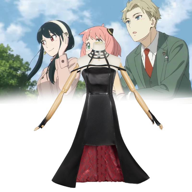 Spy Family Yor Forger Cosplay Costume For Children And Adults With Satin Fabric And Hollow Socks For Anime Conventions