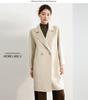 Women's Mid-Length Black Double-Faced Cashmere Wool Coat - 2025 Autumn/Winter Collection