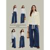 Inman Retro Washed Frayed Wide-Leg High-Waist Jeans