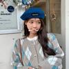 Winter Autumn Imitation Woolen Solid Color Women Berets British Hats Beanie Hat Korean Painter Caps