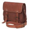 Goat Leather Messenger Bag: Personalized Tablet Satchel, Brown Crossbody