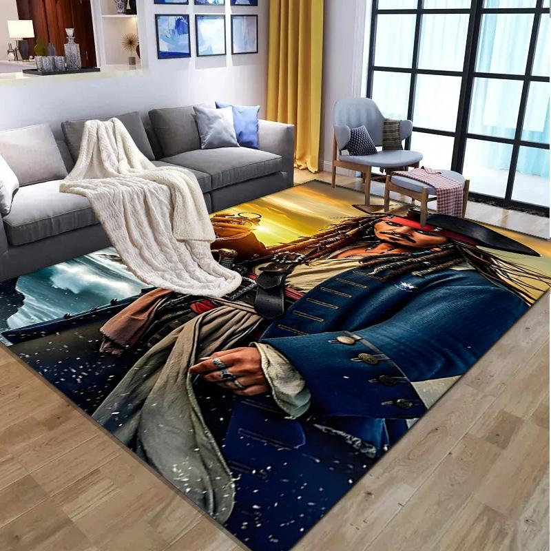 Captain Jack Sparrow Pattern Rug, Indoor/Outdoor Mat, for Picnic, Gameroom, Bedroom, Office, Living Room, Home Decor Carpet, Birthday Gift