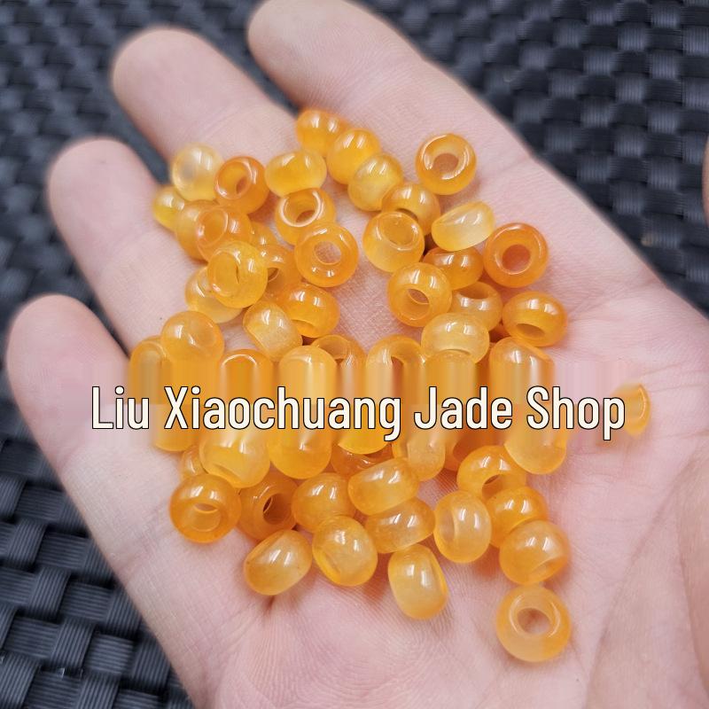Orange-Yellow Jade Abacus Bead Spacer Jewelry Accessories