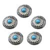 5 Pcs Leather Decorative Button Imitation Turquoise Buttons Flower Clothes Buttons for Jewelry Making Decoration