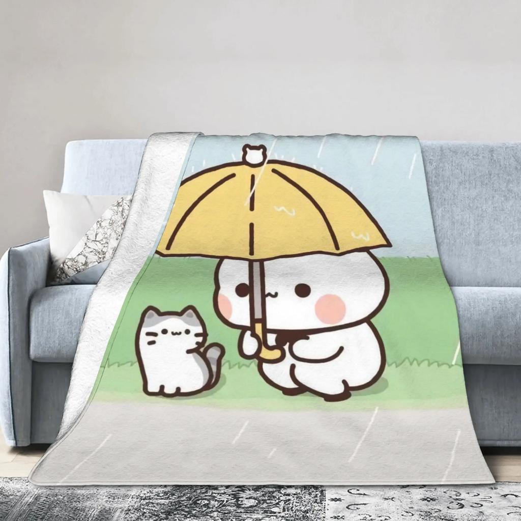Soft Warm Flannel Blanket for Kids Bubu Dudu In the Rain Design Travel Throw for Couch Sofa Bed Cover