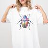Rainbow Beetle Graphic T-Shirt: Vintage Insect Lover Tee