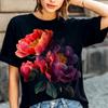 Pink Rich Peony Floral Print T-Shirt | Vintage Cottagecore Women's Gift Tee
