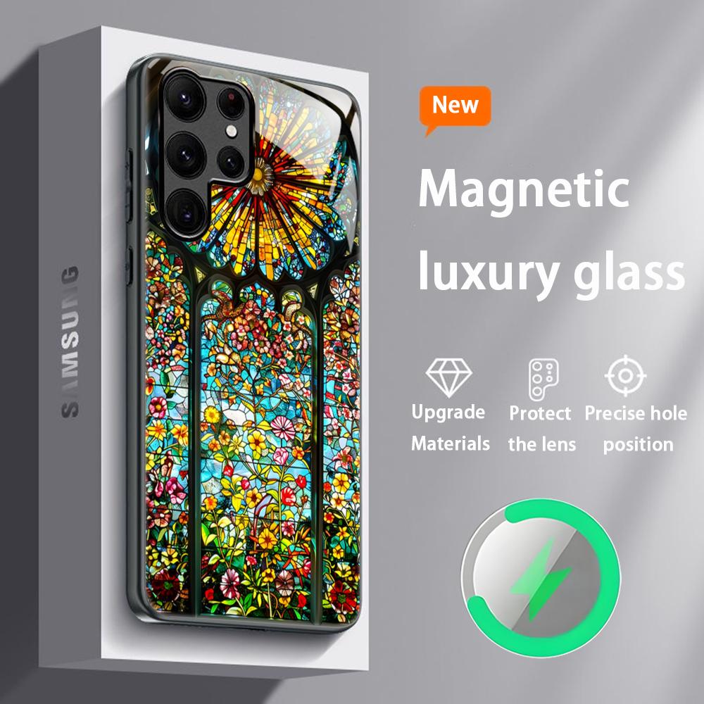 Hot Therose window beauty Phone Case For Samsung S26 S25 S24 S23 S22 S21 S20 Plus Ultra Glass Magnetic Case