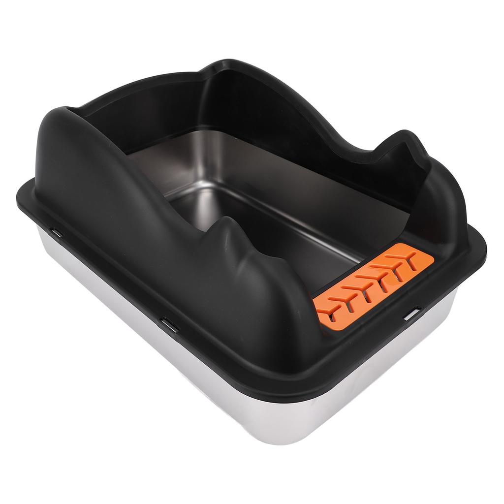 Stainless Steel Cat Litter Box with Lid Easy To Clean Anti Splashing High Sided Large Metal Kitty