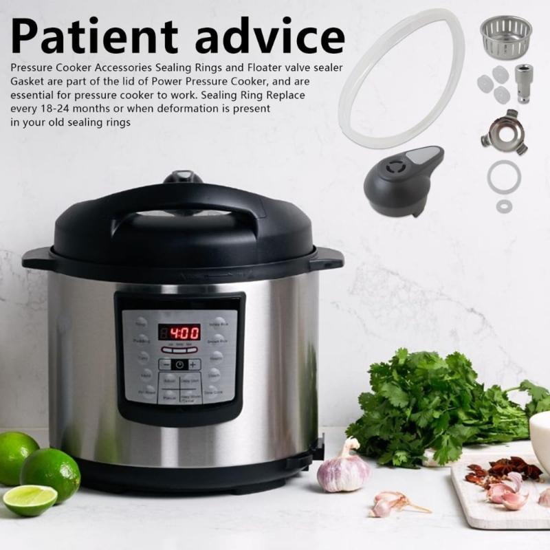 Pressure Cooker Steam Release Valves Set with Silicone Sealing Rings Pressure Cooker Exhaust Part Suitable for 6L
