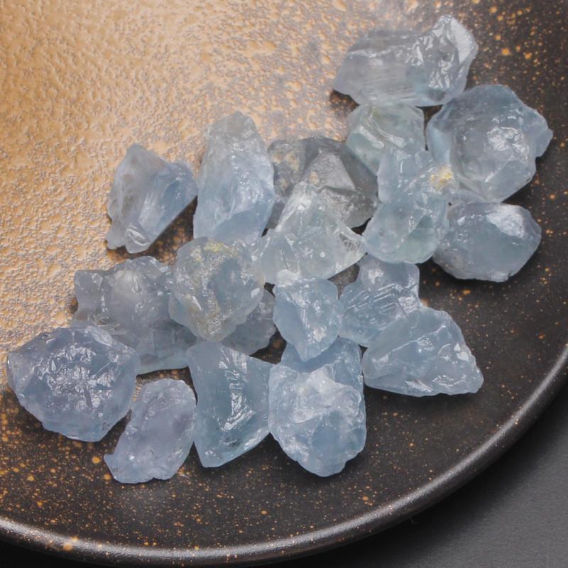 Natural Blue Celestite Mineral Quartz Crystal Rough Stone Healing Gravel