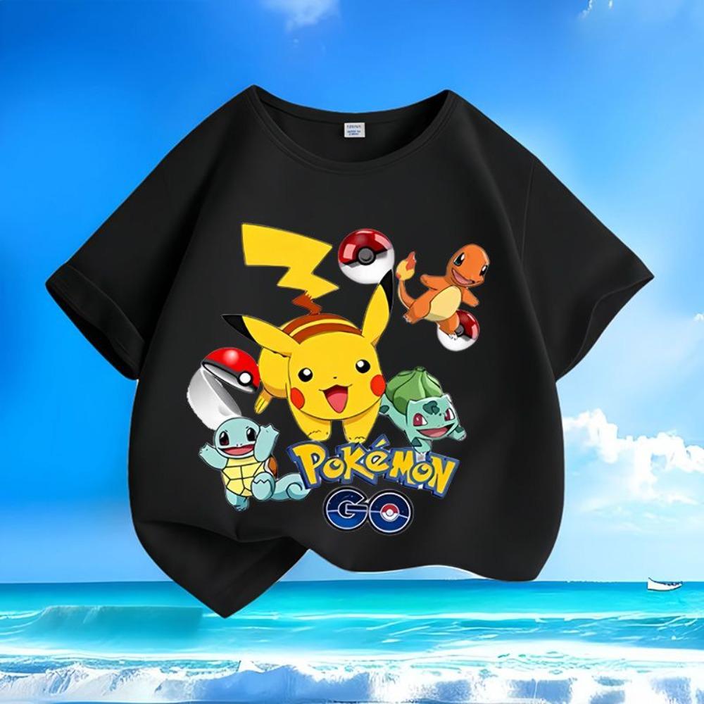 Character print summer children's short sleeved T-shirt round neck versatile