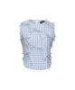 BMUETTE Ribbon Detail Gingham Check Top Blue