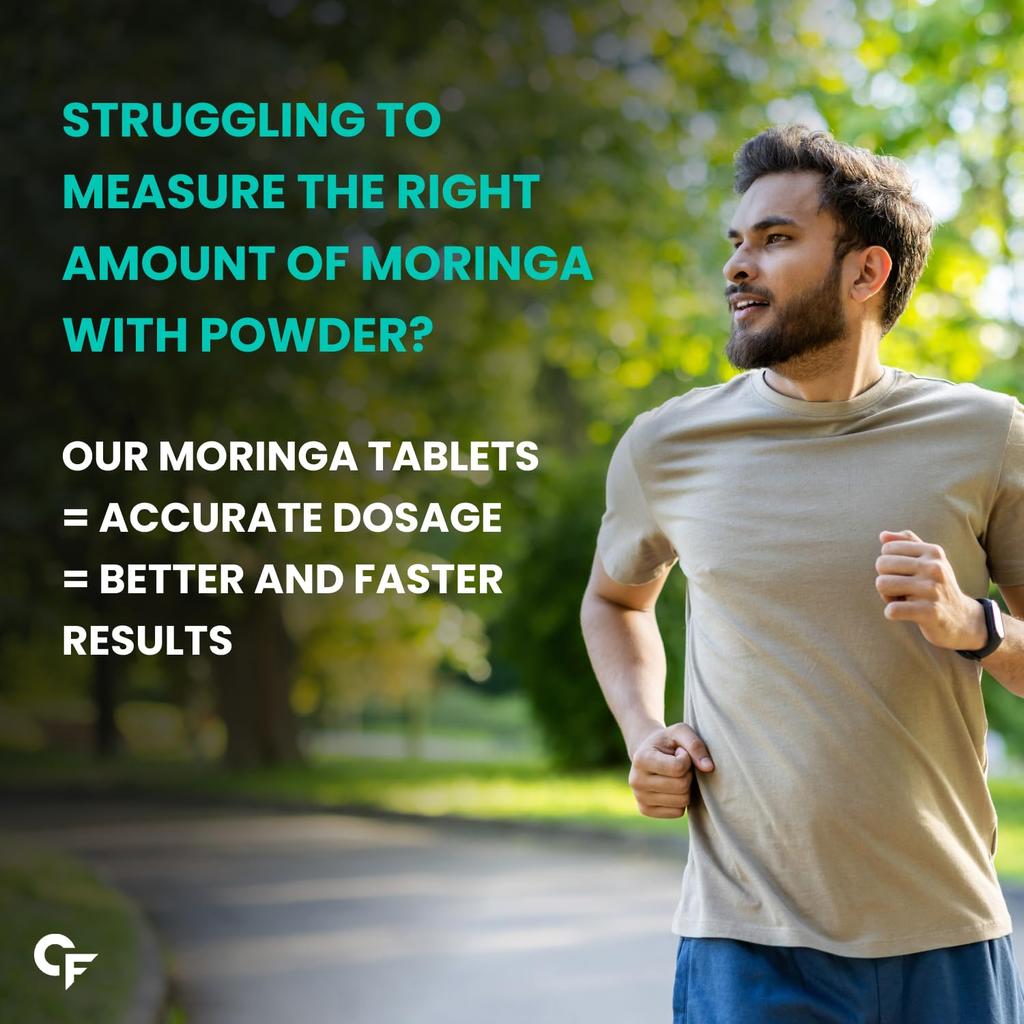 Carbamide Forte Organic Moringa Tablets 1000mg Drumstick Leaves Powder for Energy & Immunity 60 Veg Tablets