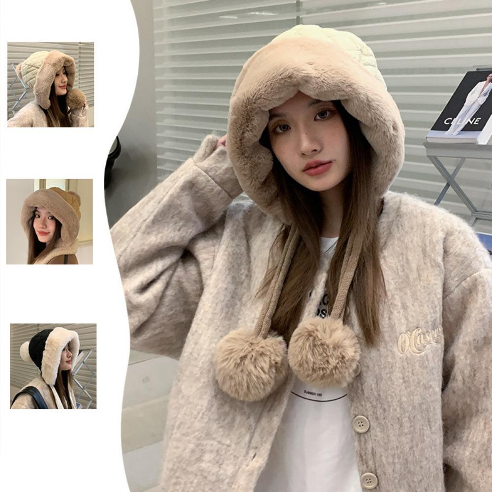 

Cotton Blend Winter Beanie Hats Soft Pullover Cap Cute Women s Plush Hat Outdoor