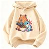 Capybara Eat Ramen Children's Hoodie Sweatshirt Cute Harajuku Hoody for Boys Girls Spring Casual Hoodies