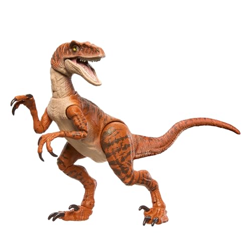 Mattel JURASSIC WORLD Hammond Collection Velociraptor Tiger Children's Figure Dinosaur Toy Moving Large Total Length: Approx. 19.8cm Ages 8 and Up