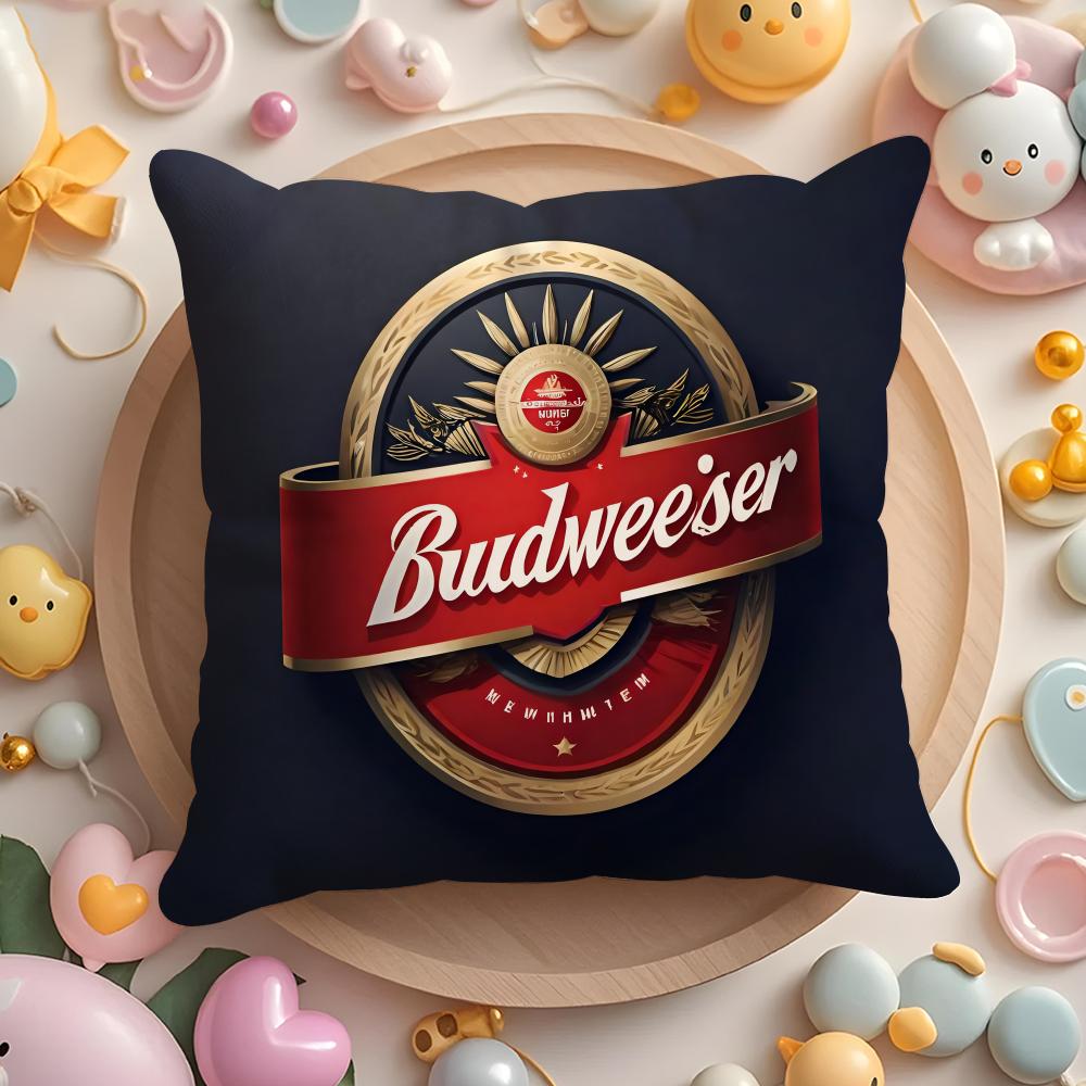 HOT B-BudweiserS Cushion Cover Home & Car Multi-Scene Pillow Cover - Reversible, Soft & Durable for Daily Use