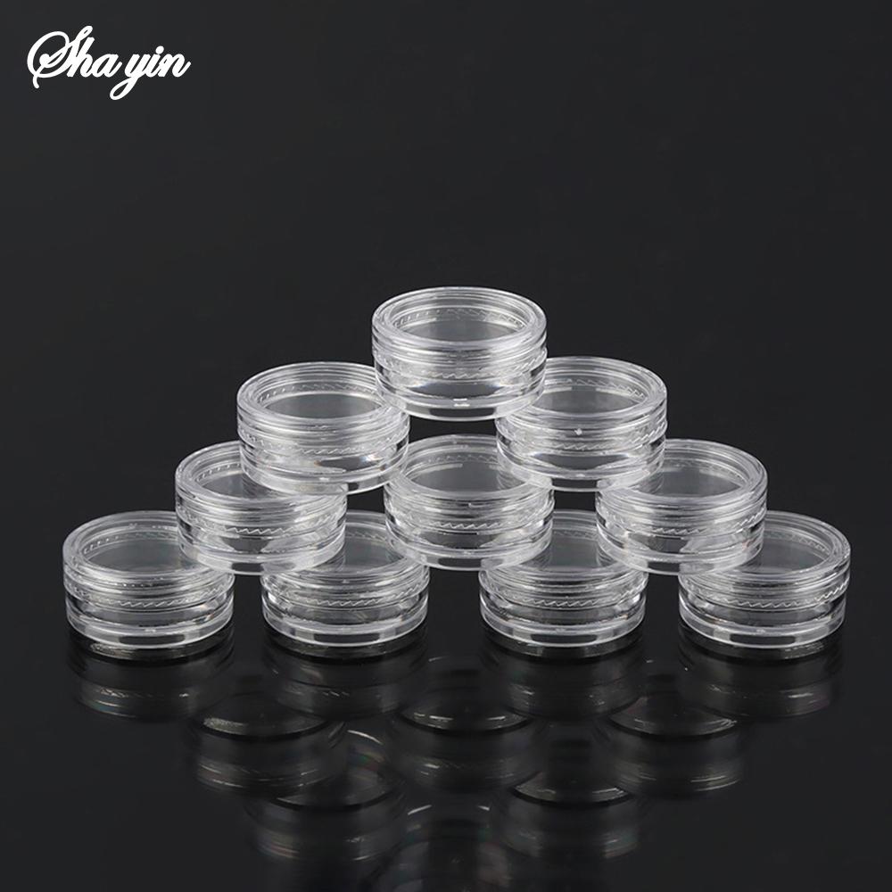 50PCS Transparent Sealed Circular Plastic Small Box Jewelry Packaging Accessory Storage Nail Art Storage Box for Organizing
