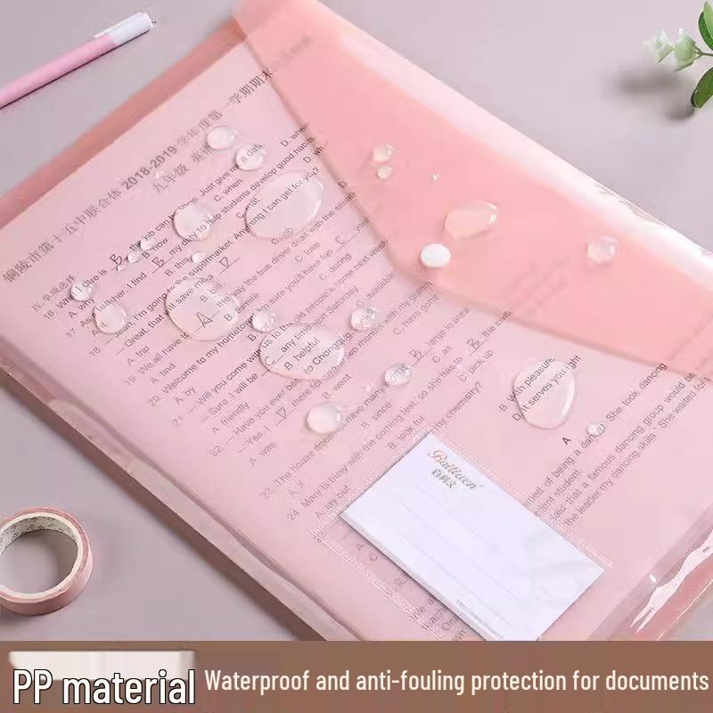 

Минималистичная прозрачная папка-конверт формата А4 на кнопке - пластиковый пакет для документов и чеков для студентов и офисного хранения