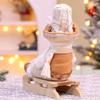 Cartoon Christmas Decorations Champagne Snowman Desktop Doll Sled Sitting Doll  Festive Decor