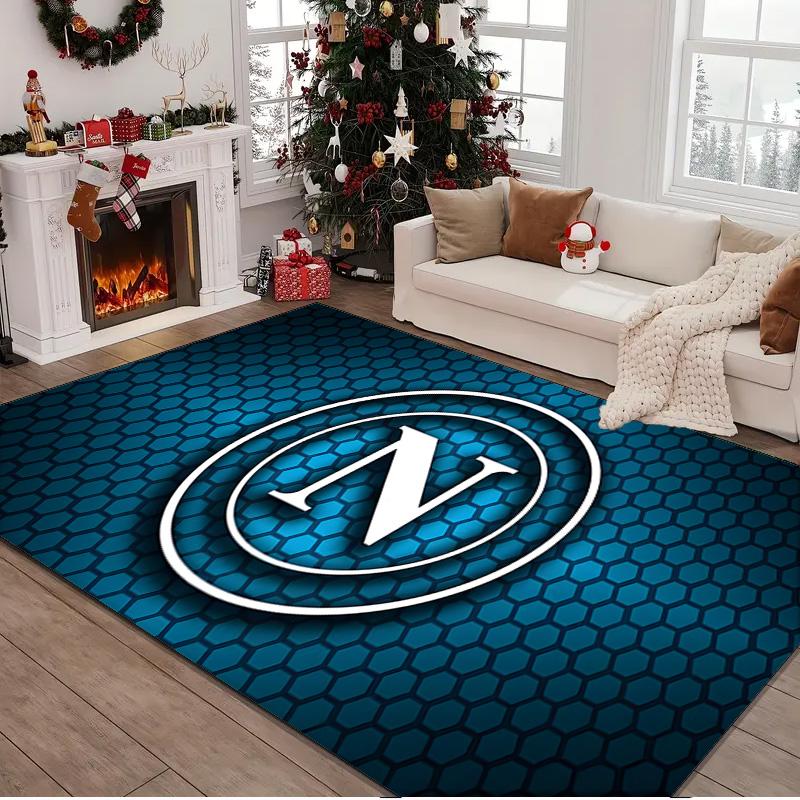 1PC Rug Electric Blue Napoli Logo Carpet, Chair Rug,Area Rug for Office Bedroom Living Rooms Bedroom, Doormat Decor Christmas Fan Gifts