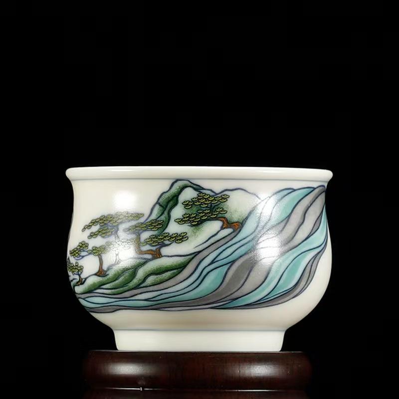 Čína estetická keramika porcelán neobvyklé šálky krásné ručně vyráběné pro kung fu Květinový tieguanyin oolong čaj