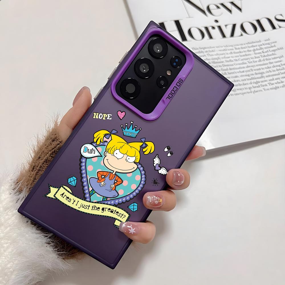 Funny R-Rugrats Angelica Phone Case For Samsung Galaxy S25 Edge S24 S23 S22 S21 S20 Ultra Funda Silicone Silver Cover