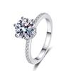 Dainty 925 Silver 1 Carat Round Cut Moissanite Engagement Women's  Vintage Fine Jewelry Rings