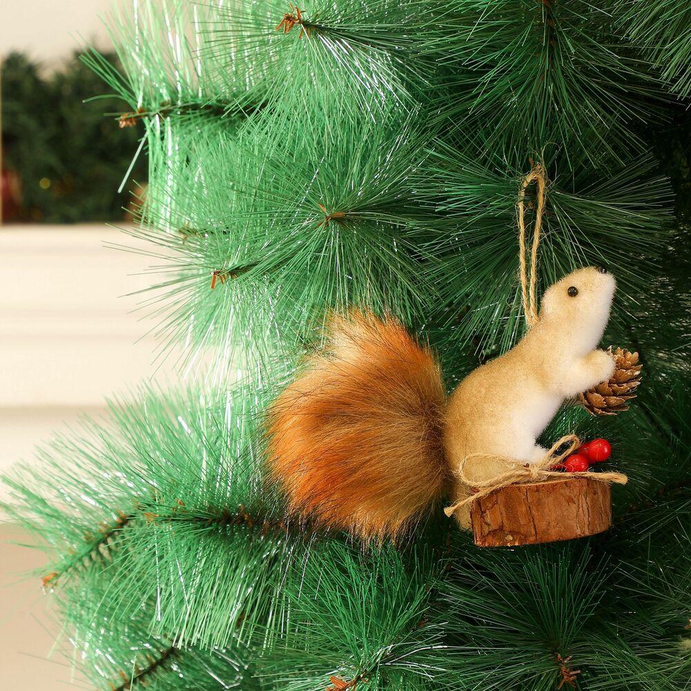 Christmas Celebration Simulation Pendant Doll Simulation Squirrel Ornament Cute Squirrel Design Festive Aesthetic