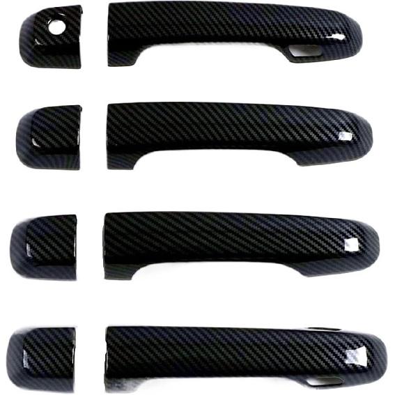 Exterior Parts Fit for Toyota 4Runner 4 Runner 2010 2022 Carbon Fiber Pattern Color Car Door Handle Cover Trim Sticker Accessory(No Smart Holes)