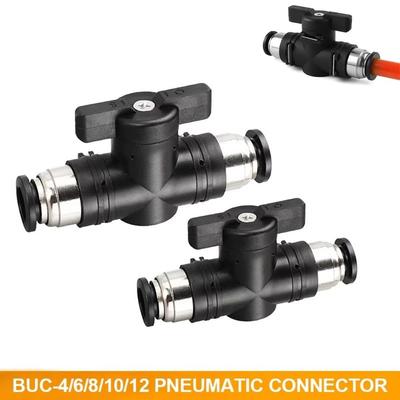 Push In BUC Hand Valve Black Quick Joint Connector Pneumatic Threaded Joint Pneumatic Valve