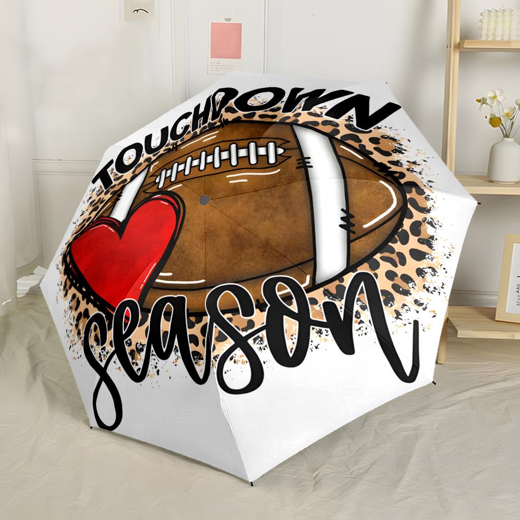 Football Helmets And Ball Automatic Umbrella Compact 8-Rib Design Foldable Design Perfect for Outdoor Adventures Fashion Lovers