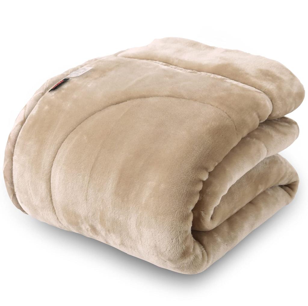 AQUA Comfortable and Clean Series Blanket, Single Size (140 x 200 cm), Champagne Gold, Extra Thick, Warm, Heat Retaining, 866301G7