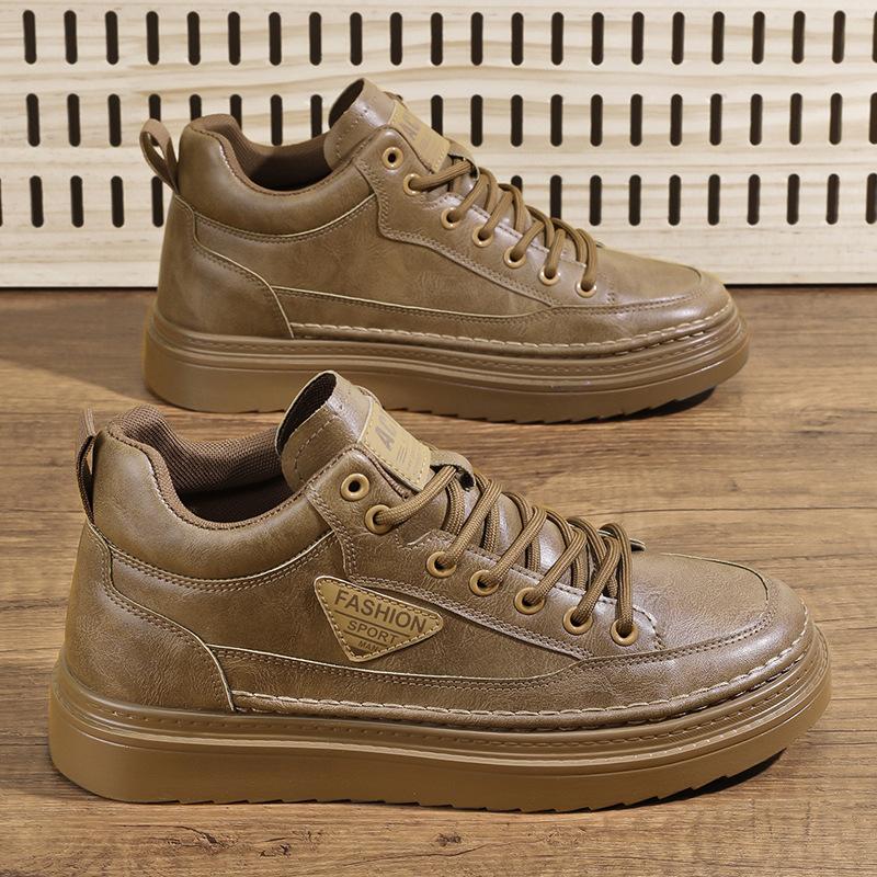 Autumn New High-top Martin Boots Men's Versatile Platform Casual Leather Shoes Tooling Board Shoes Work Shoes Men