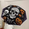 1pc Halloween Skulls Pumpkins Spider Web Umbrella with Plastic Handle,Suitable for All Seasons Home Travel Outdoor UmbrellaDD1508