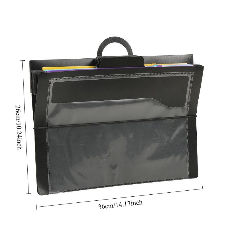 Wall-Mounted Rainbow Accordion File Folder Office Document Bag 6-pocket Hanging Folder Multi-color Hanging File Organizer Multi-layer Classification