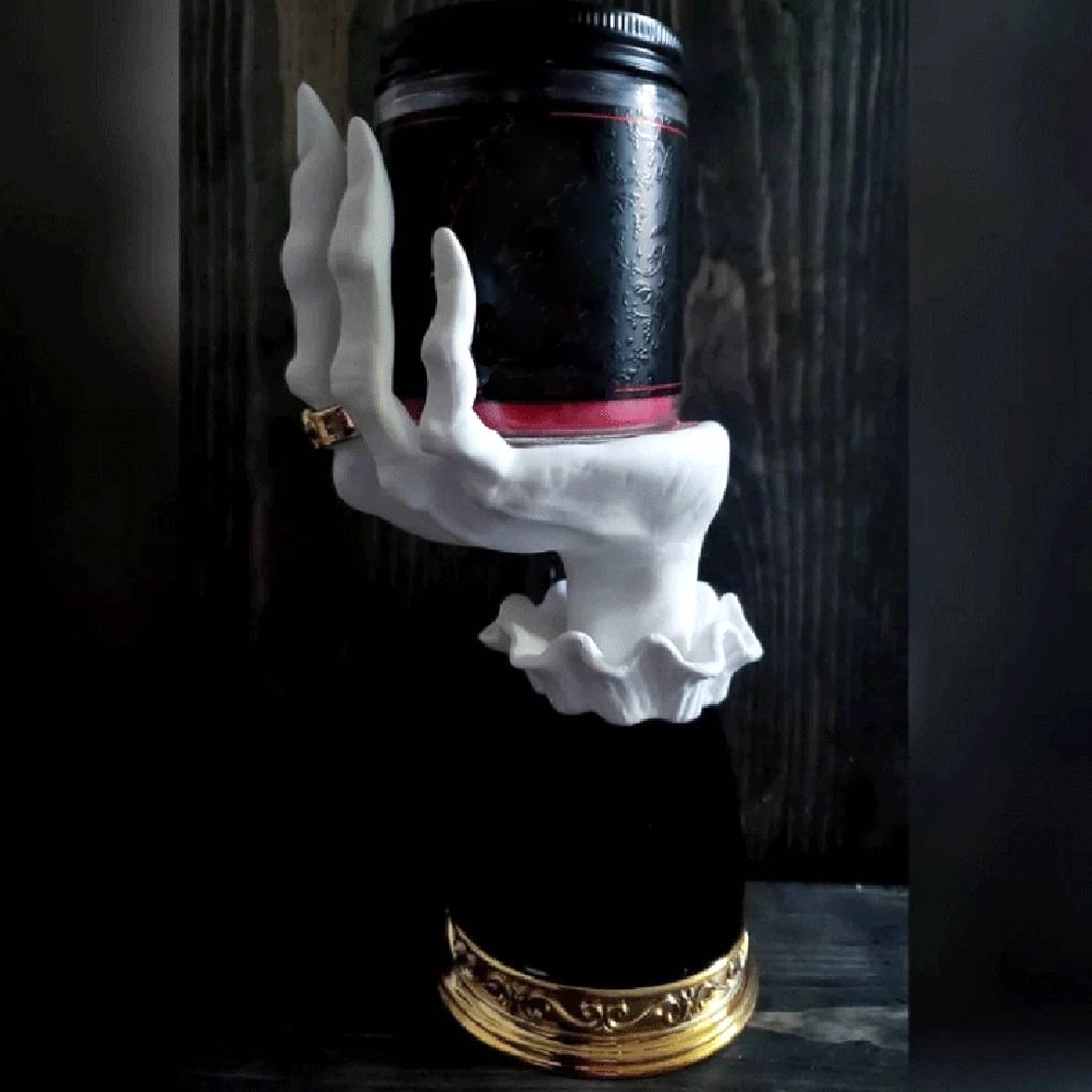 Candlestick Halloween Hand Palm Shaped Candle Holder Stand Table Decoration for Haunted House