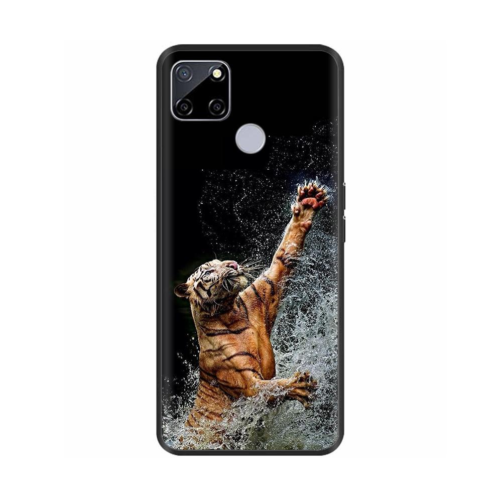 For Realme C25 Case C25s Soft Cute Cover for OPPO Realme C25Y C21Y Silicone Black TPU Phone Case For OPPO Realme C21 Flower Capa