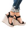 Wedge heel women's sandals new high heel wedge heel hemp rope sandals women