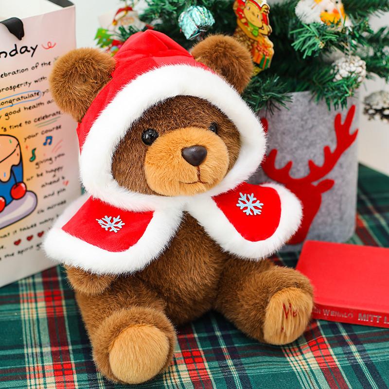 Orsacchiotto di Peluche Natalizio con Design a Sciarpa di Natale per Bambini e Adulti