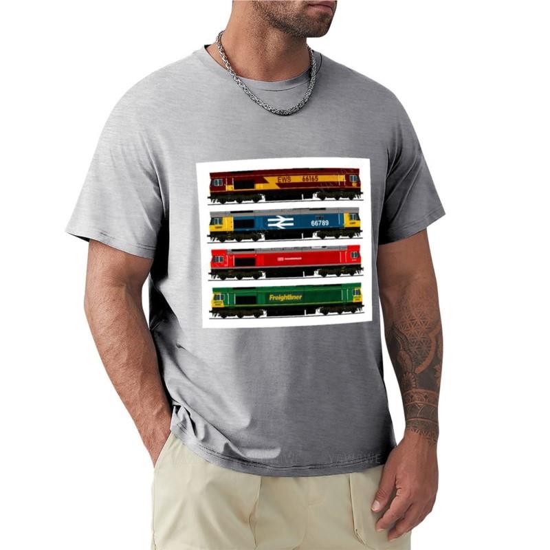 Summer Unisex TShirt Brand Top Class 66 Locomotives TShirt Vintage T Shirt Kawaii Clothes Unisexs Clothing